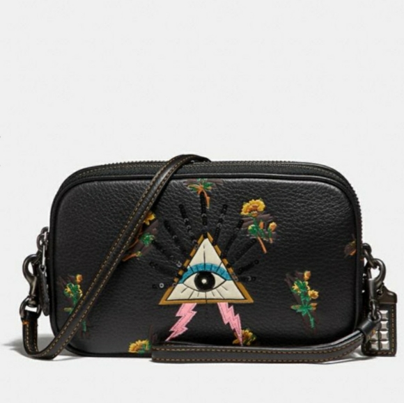 Coach Sadie Crossbody Clutch/ pyramid eye - Picture 2 of 11